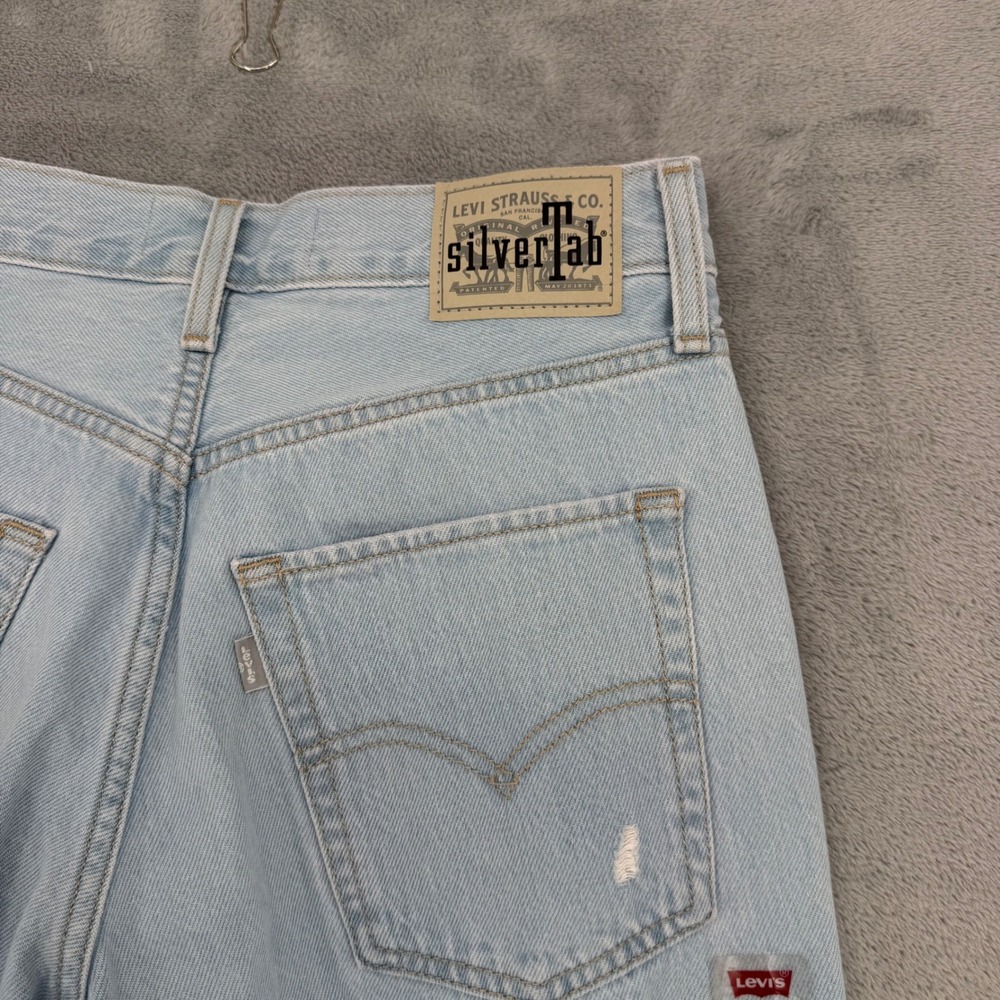Levis Silver Tab 94 Baggy Light Wash Distressed Denim‎ Jeans Women's Size 28 - Picture 15 of 16